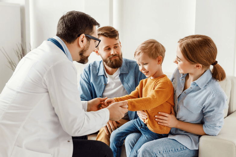 Doctor seeing a young child