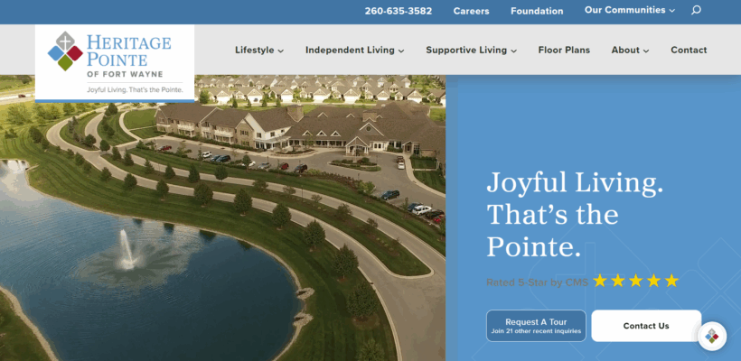 Heritage Pointe Fort Wayne website